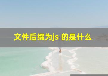 文件后缀为js 的是什么